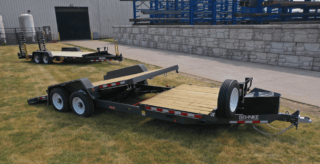 Behnke tilt equipment trailer on display at River-Roads